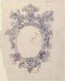 Design for a Decorative Oval Frame (Recto). Half sketch for a Decorative Oval Frame (Verso)., Giovanni Battista Foggini (Italian, Florence 1652–1725 Florence), Pen and brown ink over traces of black and brown chalk (recto). Pen and brown ink over traces of black chalk (verso)